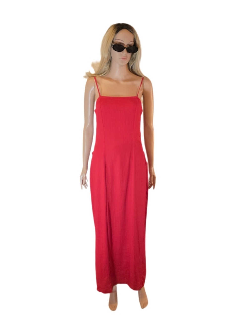 MISSGUIDED Metal Beads Detail Linen Blend Side Cut-Out Maxi Dress Large NWT - Picture 10 of 15